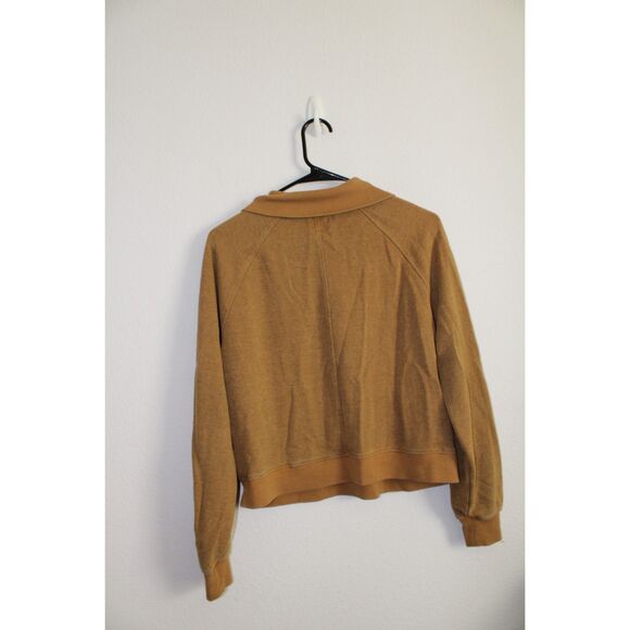 Prana tencel blend size small quarter zip long sleeve spiced gold brown yellow - Picture 3 of 6
